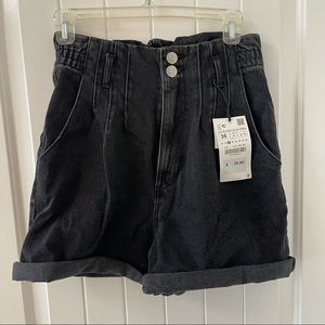 NWT Zara Denim Paperbag Short
